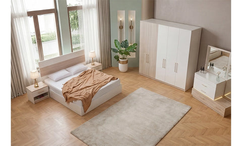 غرفة نوم لوتس بدولاب مفصلي - kabbanifurniture