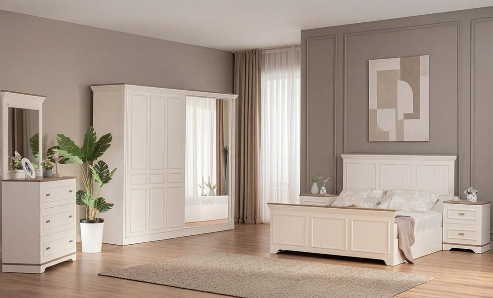 غرفة نوم تيفاني بدولاب جرار - kabbanifurniture