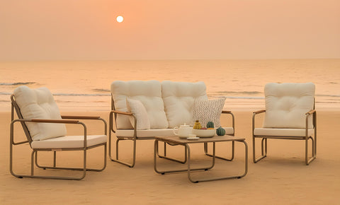 طقم كلاس ألمونيوم - kabbanifurniture