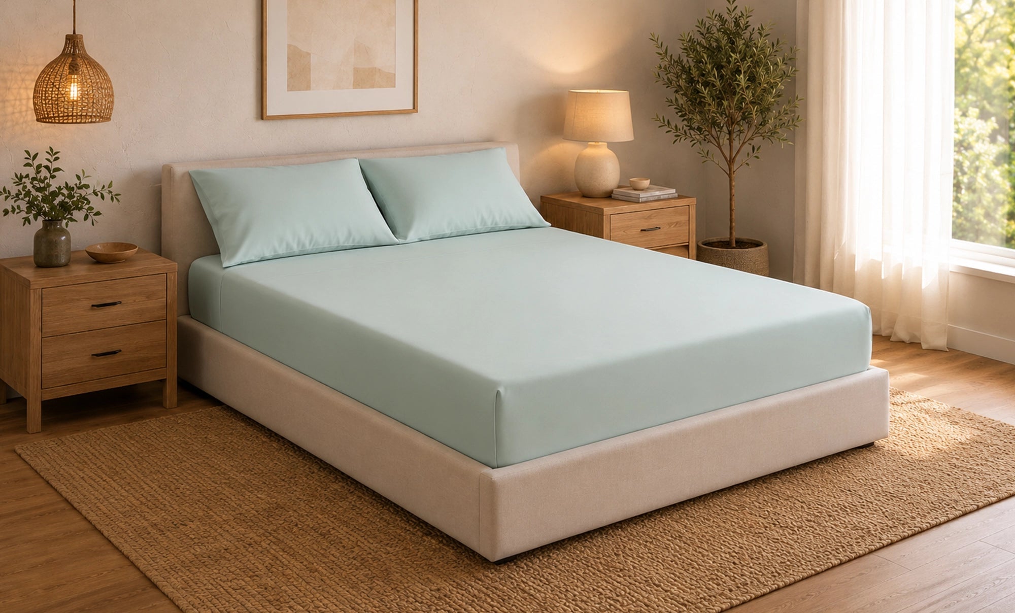 3-Piece Double Blended Fitted Sheet Set