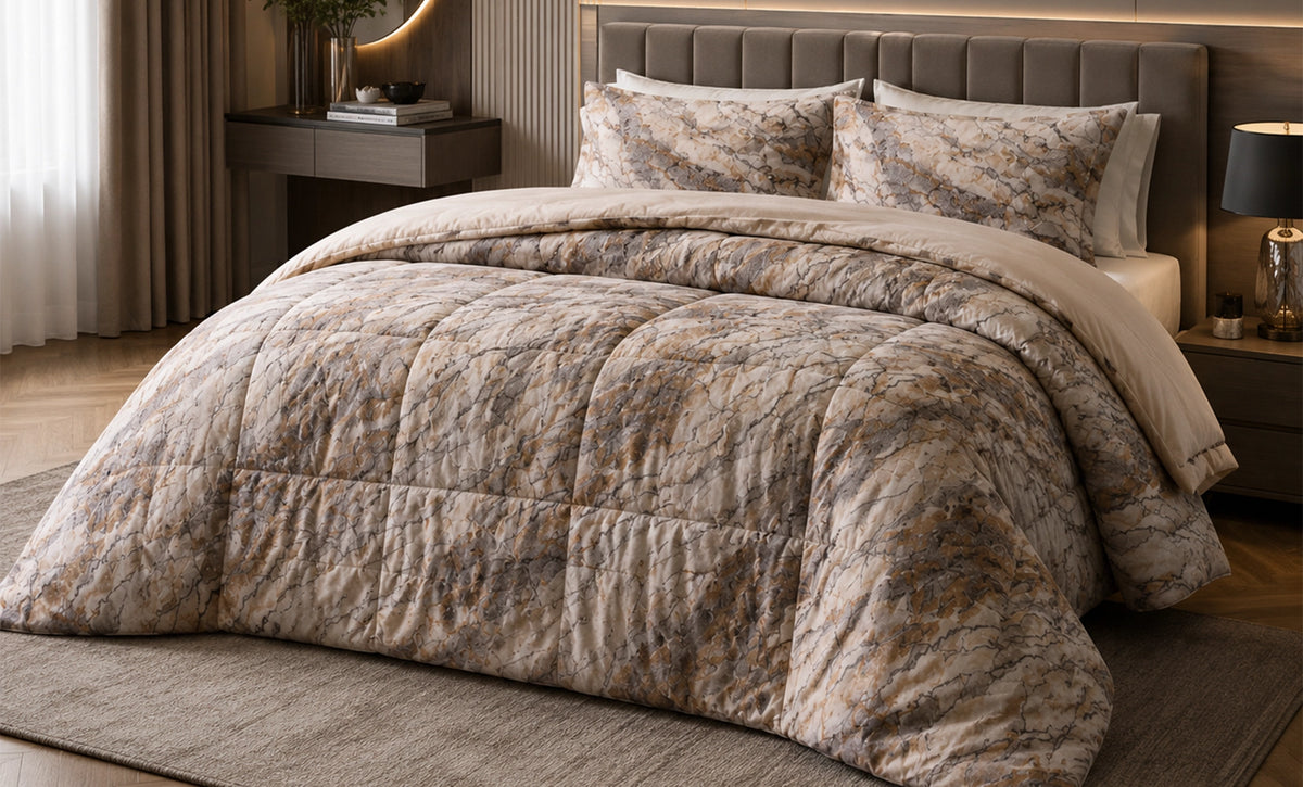 Double Faux Fur Winter Duvet Set - 3 Pieces - 1623