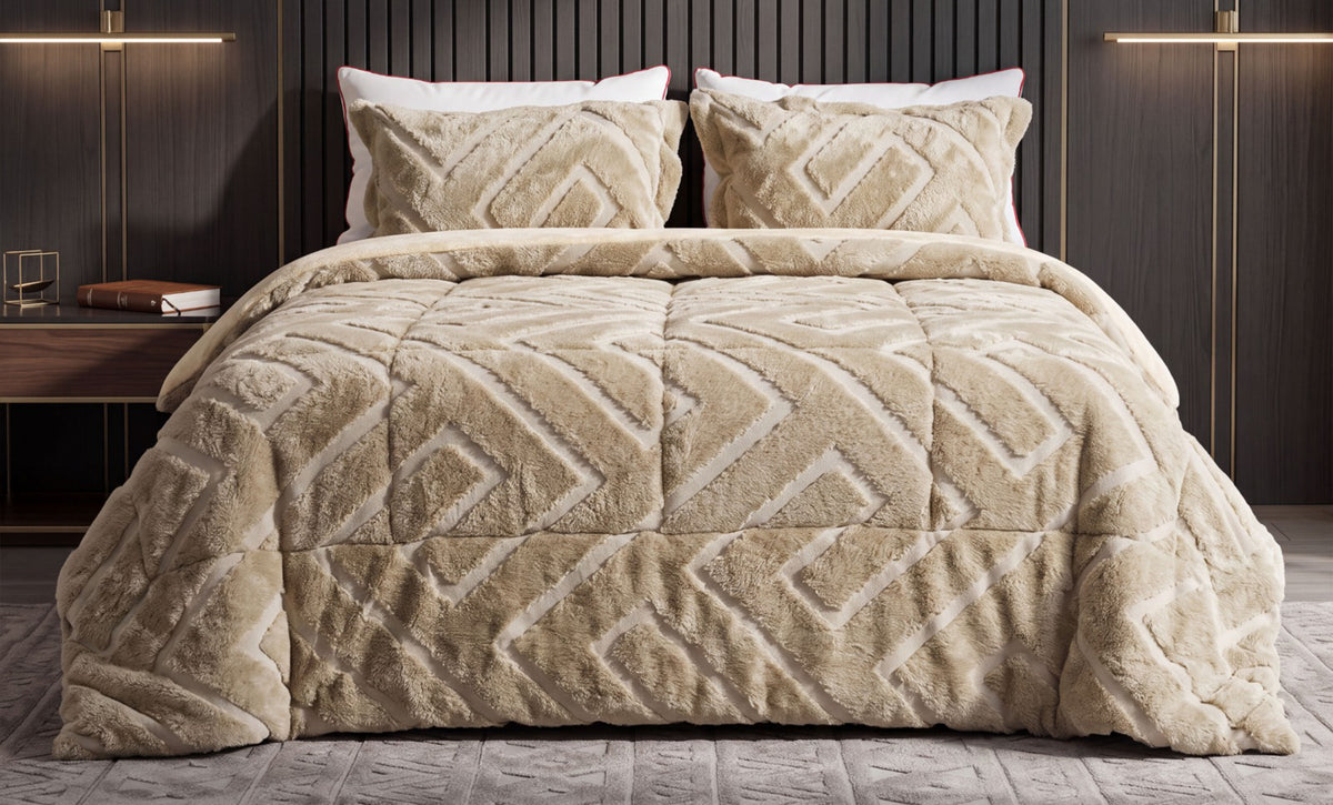 Furry Winter Duvet Set Double - 3 Pieces - 1627