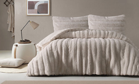 طقم لحاف شتوي فرو دبل 3 قطع - 1628