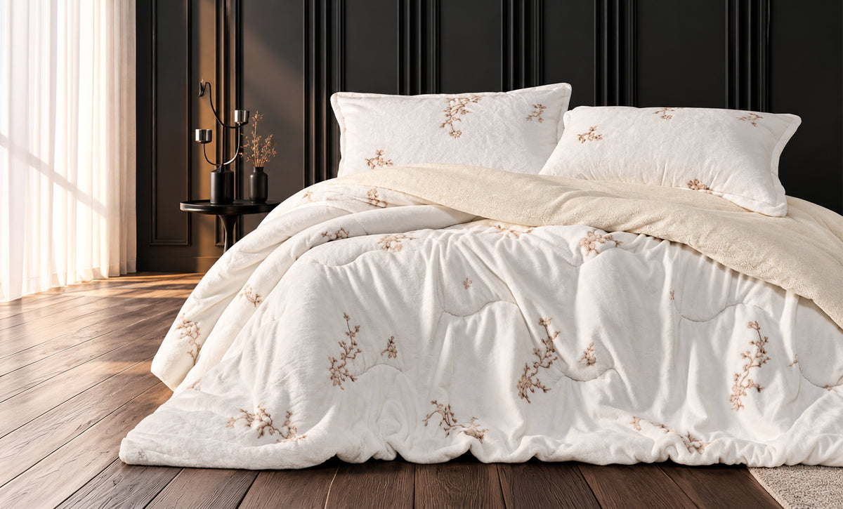 Furry Winter Duvet Set Double - 3 Pieces - 1627