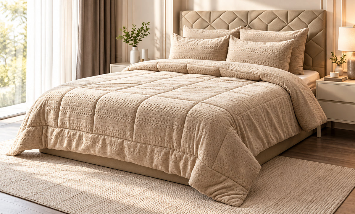 Furry Winter Duvet Set Double - 3 Pieces - 1627