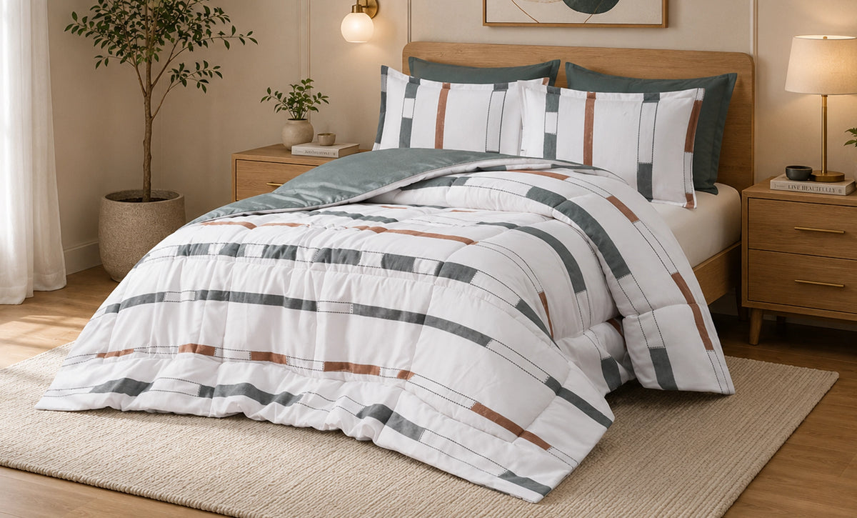 Cotton Winter Comforter Set 3 Pieces - 4110