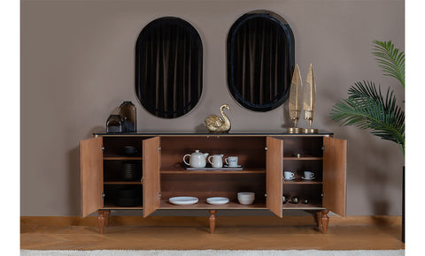 بوفيه بلاك مع 2 مرايا - kabbanifurniture