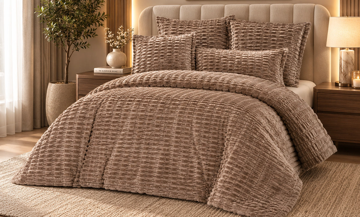 Modern Fur Double Comforter Set 3 Pieces