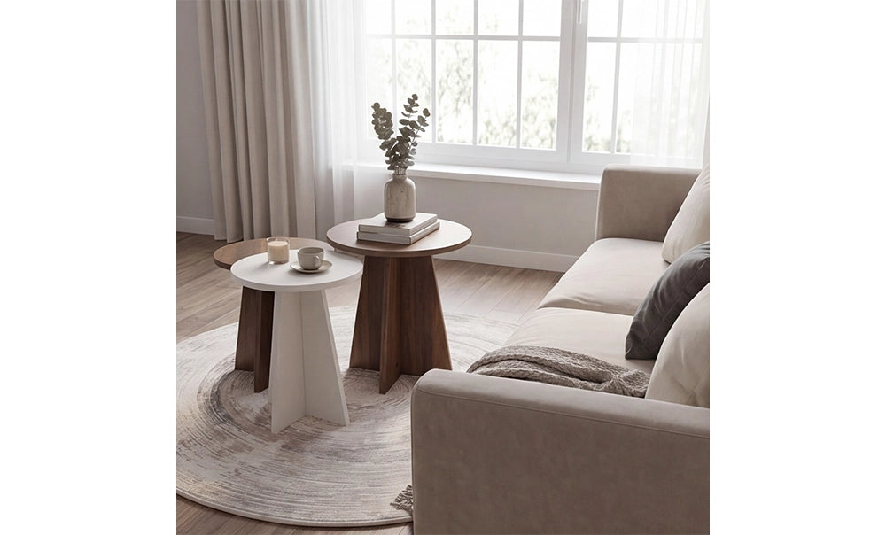 ترابيزة جانبية متداخلة غامق G7 - kabbanifurniture