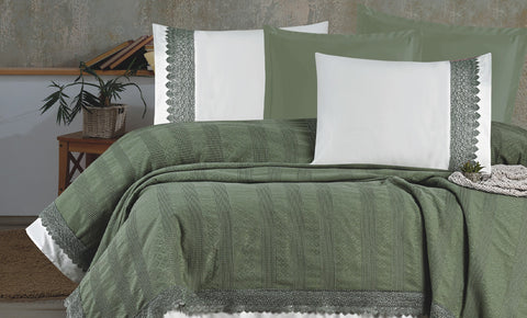 كوفرته زمرد دبل 4 قطع - kabbanifurniture