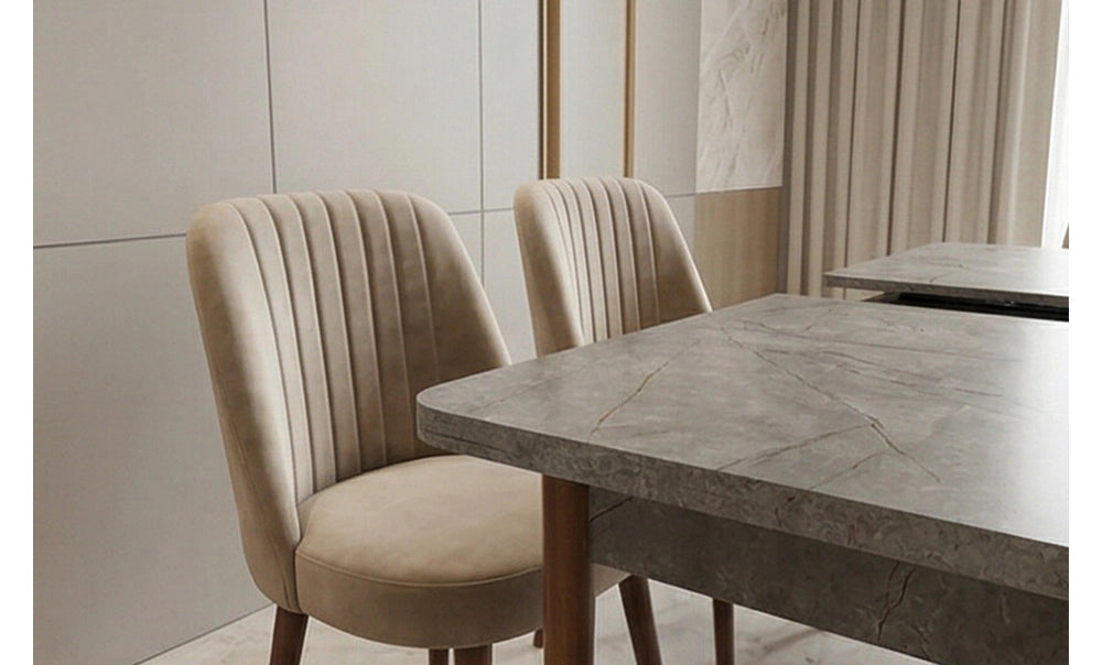 ترابيزة سفرة ماسه GOR مع 6 كراسي - kabbanifurniture