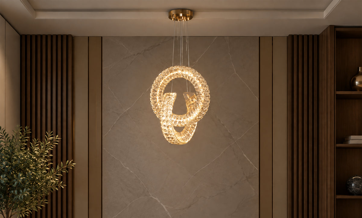 LM - 9960/400+400-C - Interlaced CRYSTAL LED Pendant