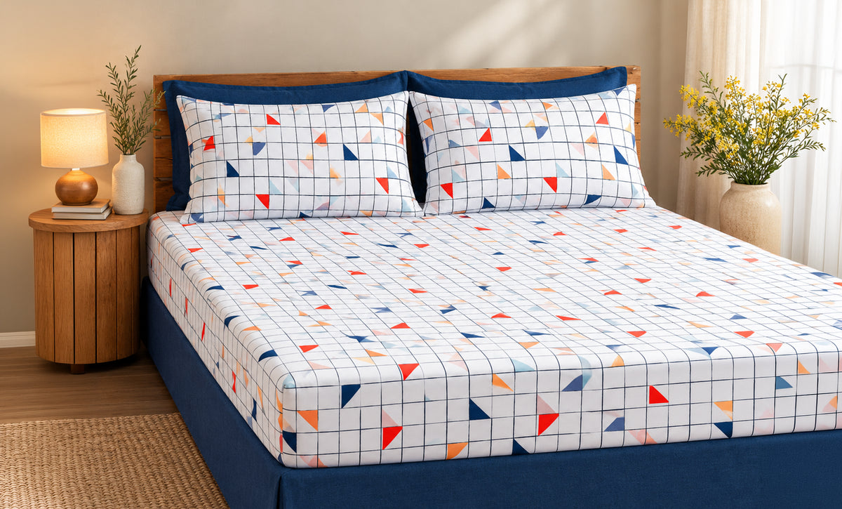 3-Piece Single Cotton Fitted Sheet Set