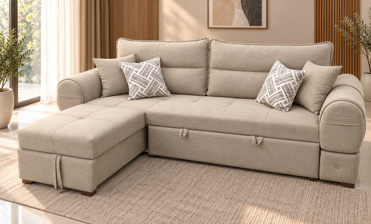 ركنة و كنبة سرير دايناميك - kabbanifurniture