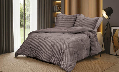 طقم لحاف فرو استرايب دبل 3 قطع