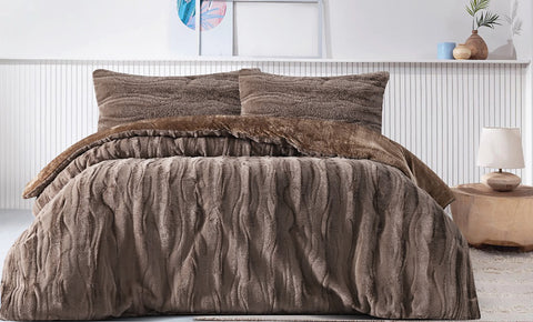 طقم لحاف شتوي فرو دبل 3 قطع