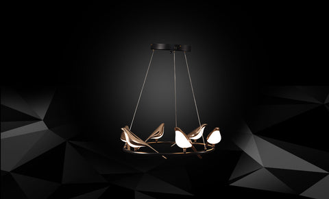 معلقة ليد LM - 9055-6 - BK+GD - kabbanifurniture
