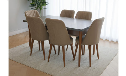 ترابيزة سفرة ماسه GOR مع 6 كراسي