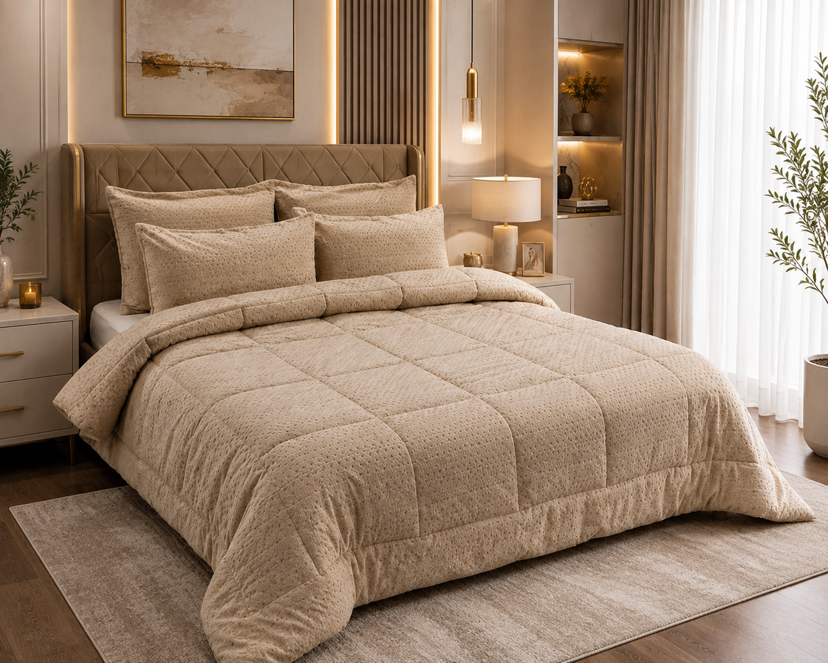 Furry Winter Duvet Set Double - 3 Pieces - 1627