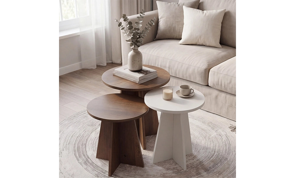 ترابيزة جانبية متداخلة غامق G7 - kabbanifurniture