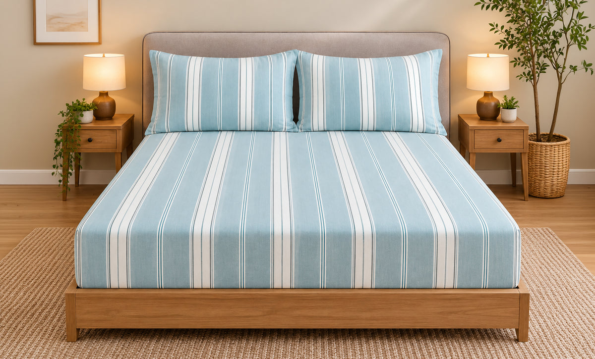 3-Piece Single Cotton Fitted Sheet Set 1