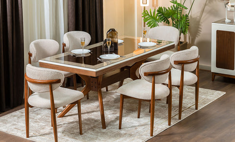 غرفة سفرة فوكس مع 6 كراسي - kabbanifurniture
