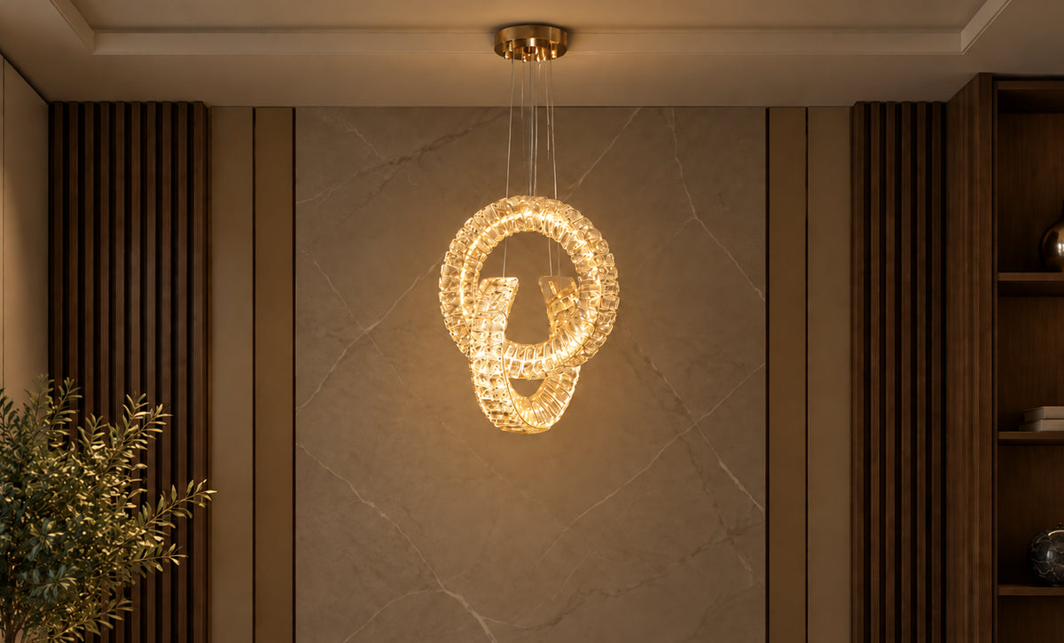 LM - 9960/400+400-C - Interlaced CRYSTAL LED Pendant