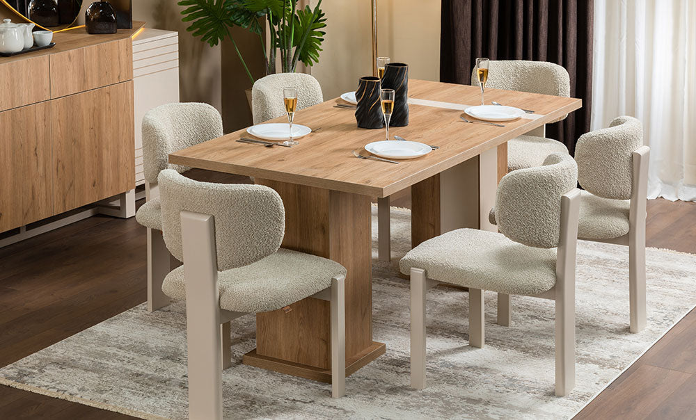 ترابيزة سفرة نورما مع 6 الكراسي - kabbanifurniture