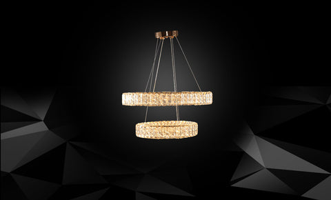 LM - 9959/400+600 - CRYSTAL LED معلقة - kabbanifurniture