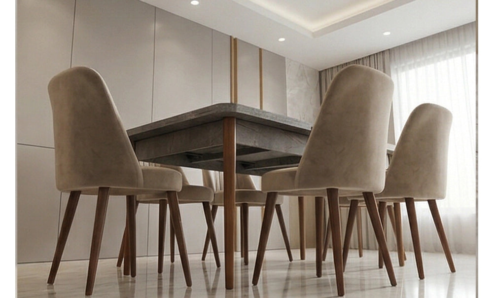 ترابيزة سفرة ماسه GOR مع 6 كراسي - kabbanifurniture