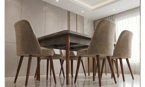 ترابيزة سفرة ماسه GOR مع 6 كراسي - kabbanifurniture