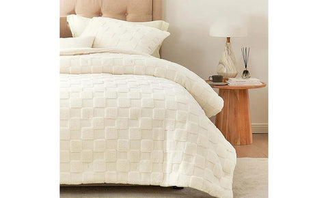 طقم لحاف شتوي فرو دبل شطرنج 3 قطع