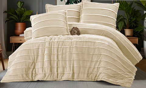 لحاف فرو مقلم بلس دبل 3 قطع