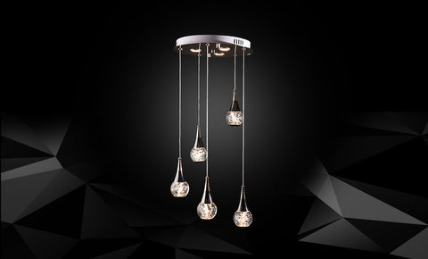 معلقة ليد 80022 /5+3 - Gold+Black - kabbanifurniture