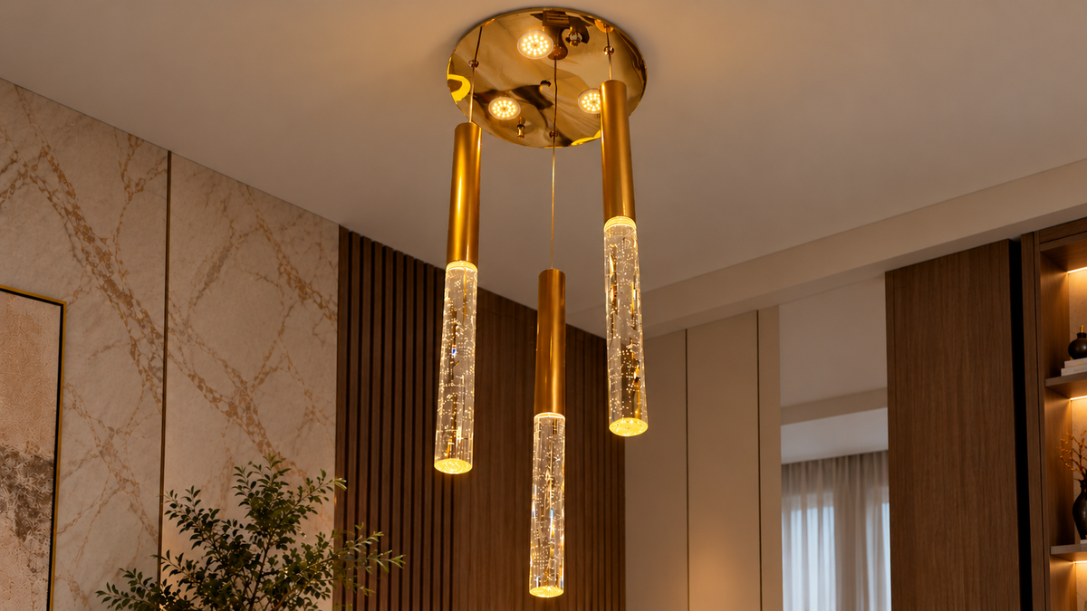معلقة ليد 80023 /3+3 - Oxidized Gold - kabbanifurniture