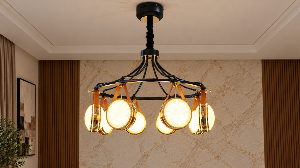 معلقة ليد 80029/8 - Gold+Black - kabbanifurniture