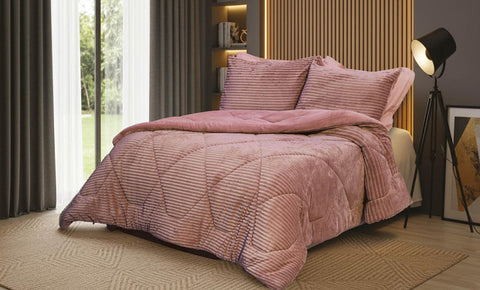 طقم لحاف فرو استرايب دبل 3 قطع