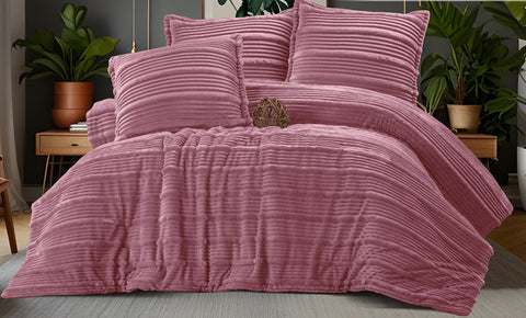 لحاف فرو مقلم بلس دبل 3 قطع