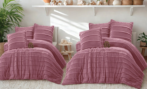 لحاف فرو مقلم بلس سنجل 4 قطع