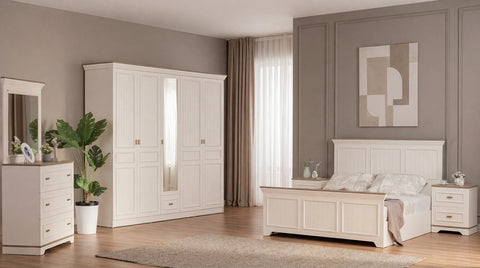 غرفة نوم تيفاني بدولاب مفصلي - kabbanifurniture