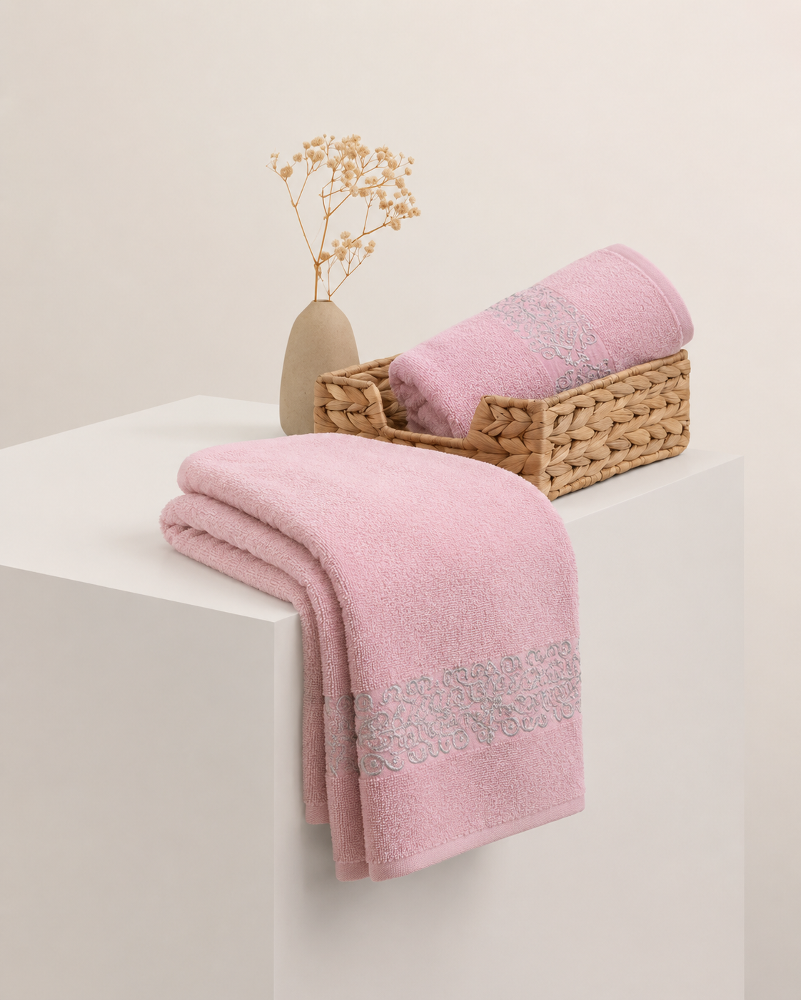 Qabbani Jacquard Plain Towel 4 Pieces 7