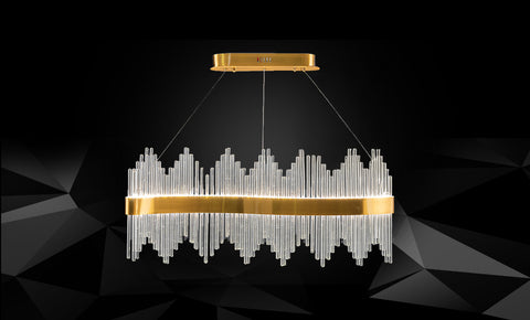 نجفة كريستال LM-2049/L800-200  -GD+BR - kabbanifurniture