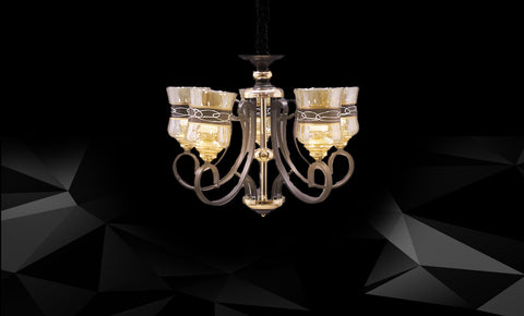 LM80025/5 - BK+FGD نجفة - kabbanifurniture