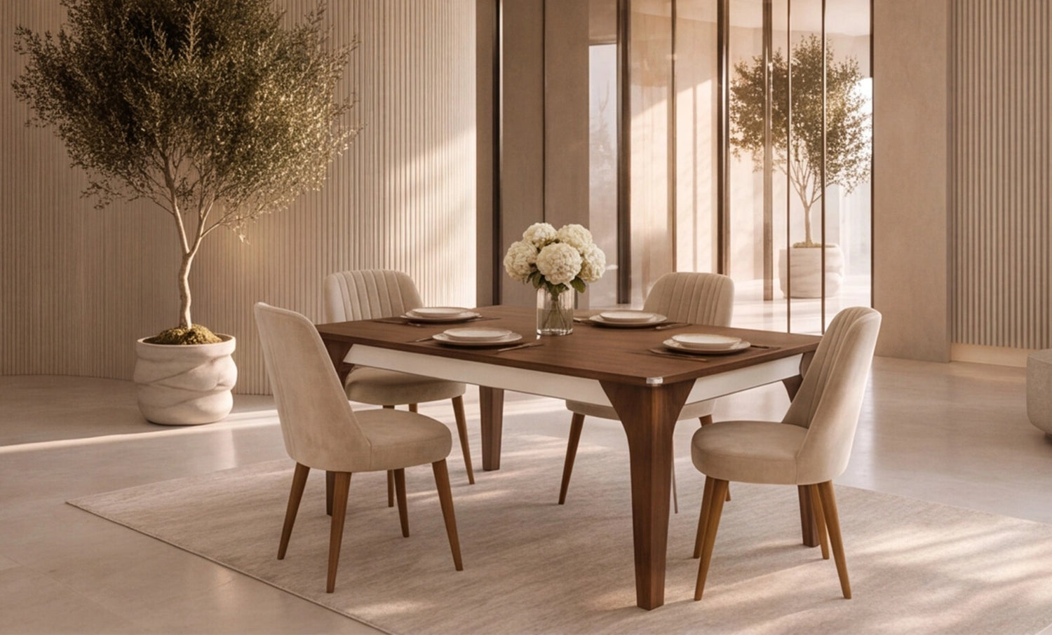 GT6-140 Dining Table + 4 Chairs 3