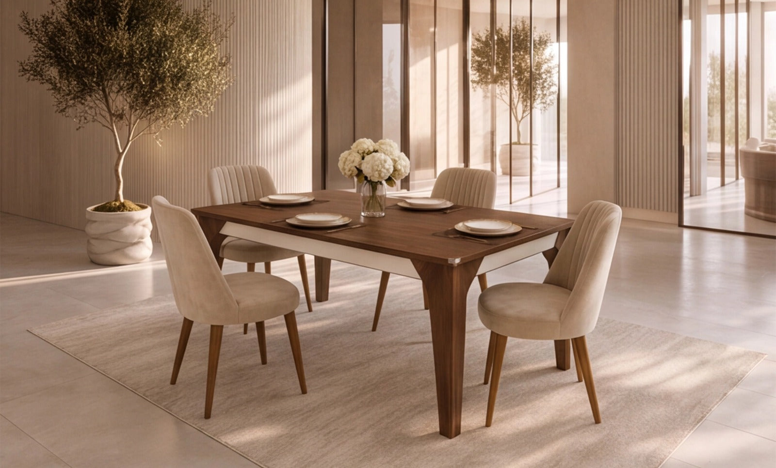 GT6-140 Dining Table + 4 Chairs