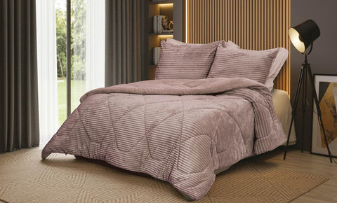 طقم لحاف فرو استرايب دبل 3 قطع