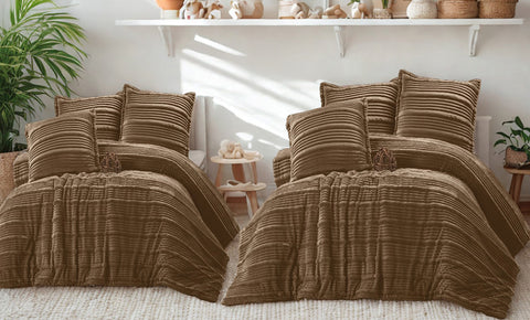 لحاف فرو مقلم بلس سنجل 4 قطع