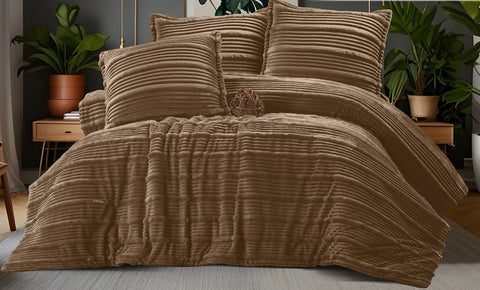 لحاف فرو مقلم بلس دبل 3 قطع