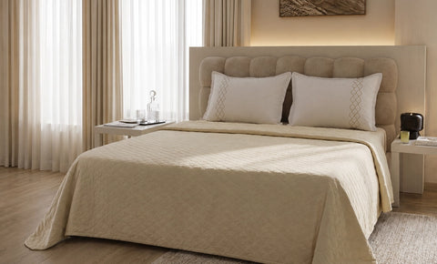 Printed Capitonné Quilt, Single, 4 Pieces