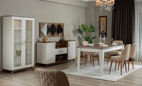 غرفة سفرة باريس مع 6 كراسي - kabbanifurniture